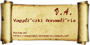 Vagyóczki Annamária névjegykártya