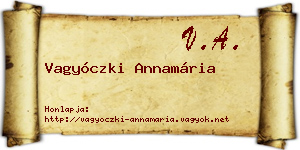 Vagyóczki Annamária névjegykártya