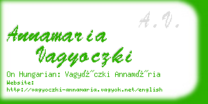 annamaria vagyoczki business card